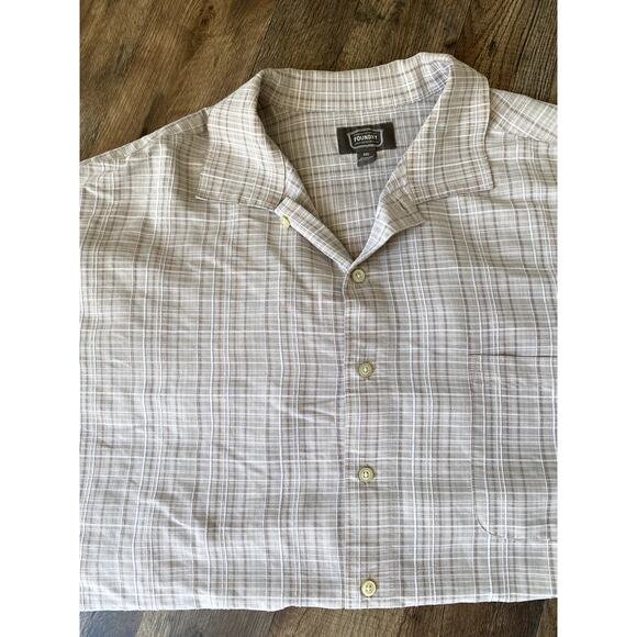 Men’s Neutral Lightweight Textured Plaid Collared Button-up  Mens  Size 3X - Picture 3 of 9